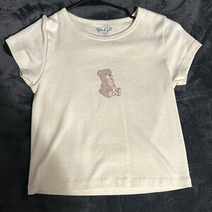 Cream John Galt/Brandy Melville Teddy Bear Tee